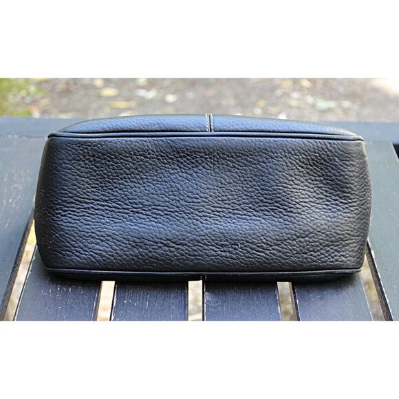 Dooney & Bourke Y2K Vintage - AWL - Short Strap Hobo Black + Brown Pebbled, USA - Picture 10 of 13